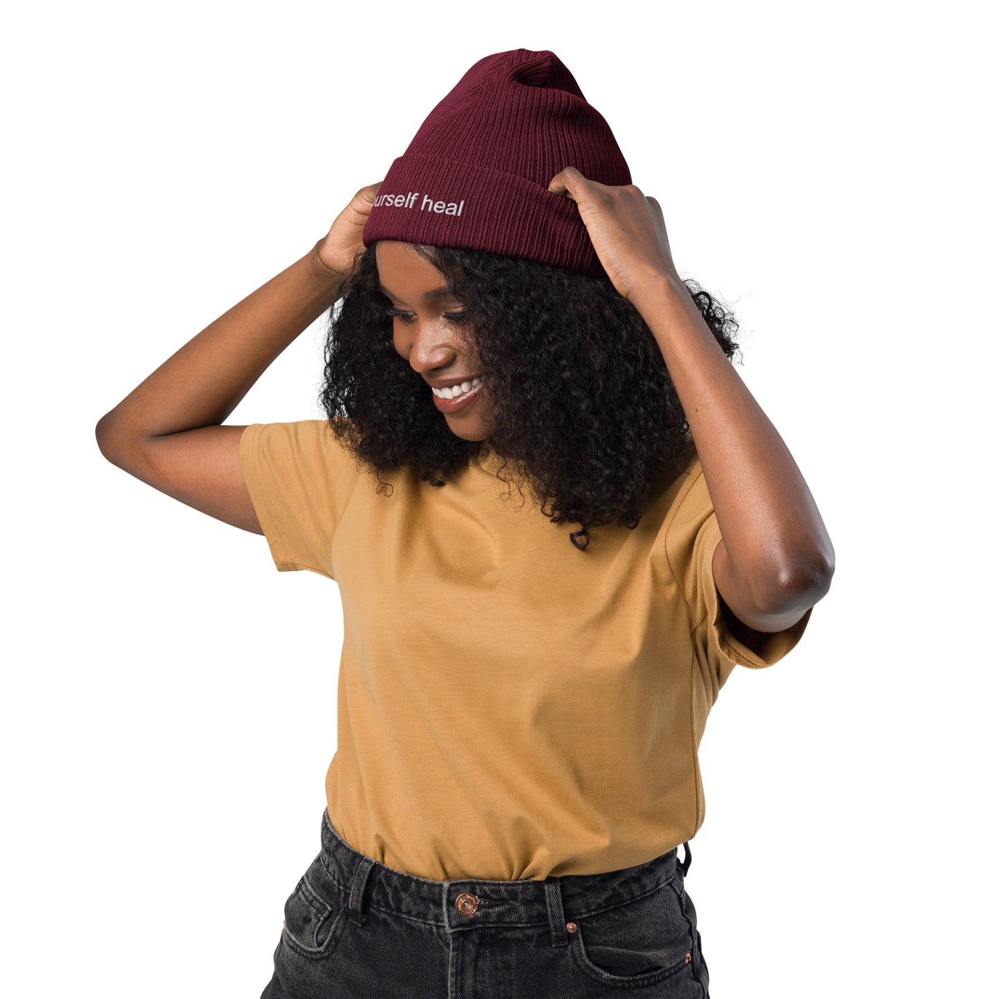 Let Yourself Heal Ribbed Beanie Unisex