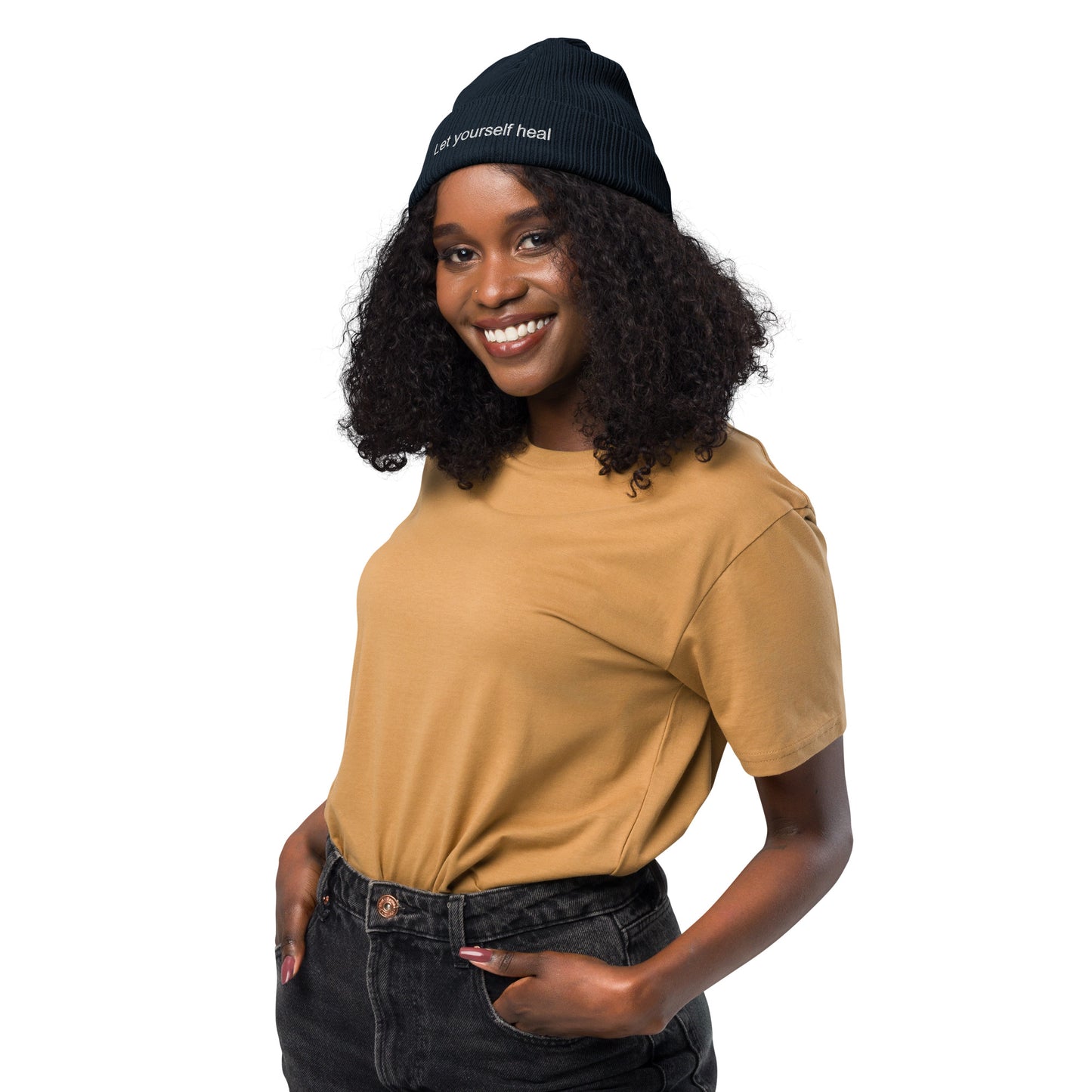 Let Yourself Heal Ribbed Beanie Unisex