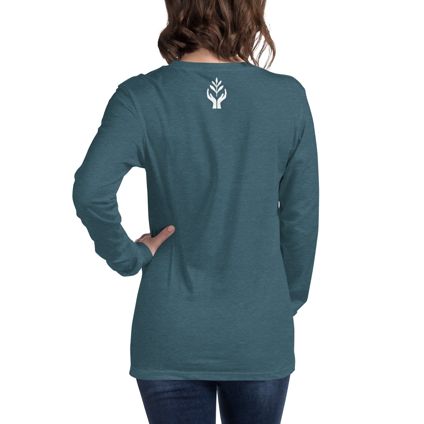 Let Yourself Heal You Deserve It Front Print Long Sleeve Tee Women’s