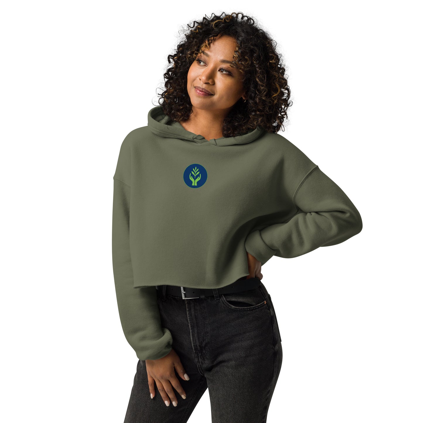 Healbean Logo Crop Hoodie